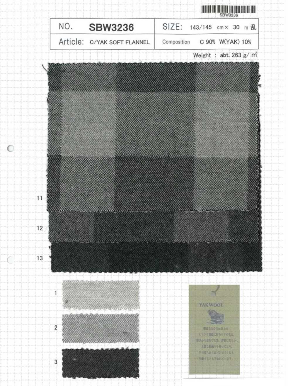 SBW3236 C/YAK WEICHES FLANELL[Textilgewebe] SHIBAYA