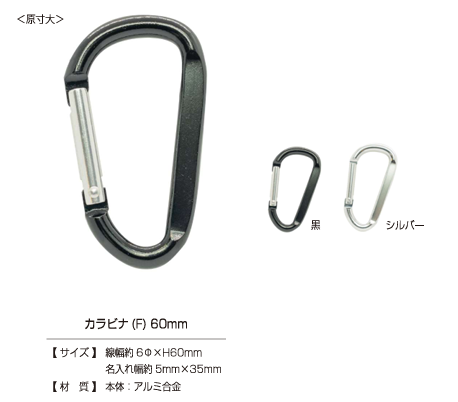 CARABINER-F Karabiner (F) 60 Mm[Druckverschluss/Ösenscheibe] Kajitec