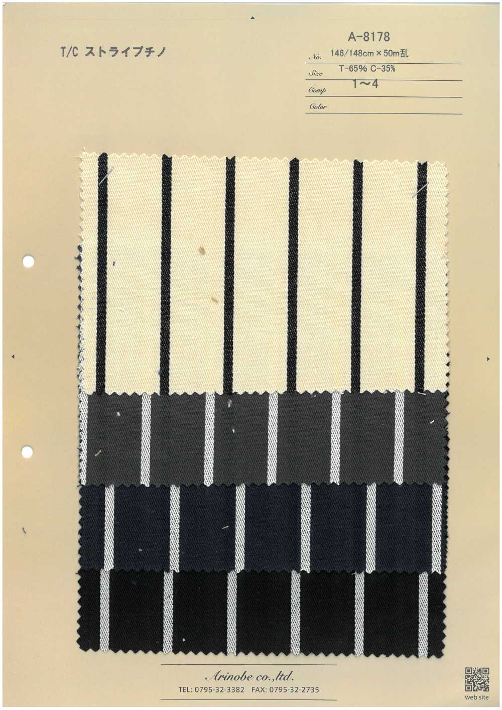 A-8178 T/C Stripe Chinos[Textilgewebe] ARINOBE