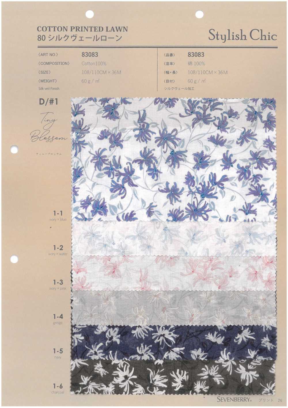 83083 80 Silk Veil Lawn SC Tiny Blossom[Textilgewebe] VANCET