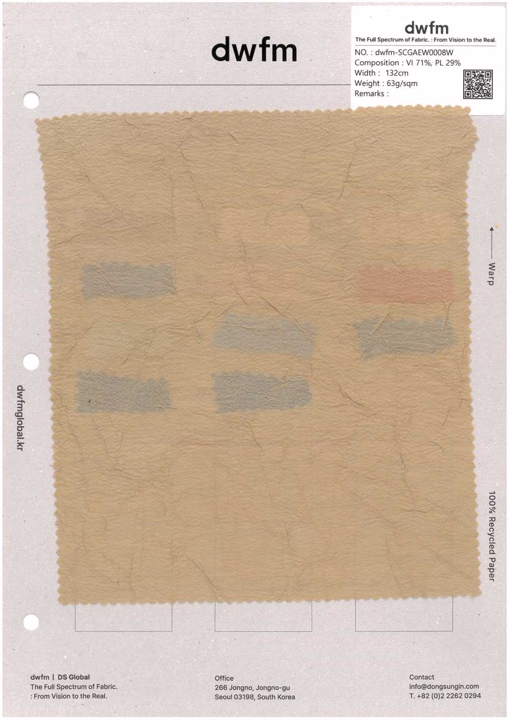 DWFM-SCGAEW0008W Waschfinish, Transparenter Stoff[Textilgewebe]