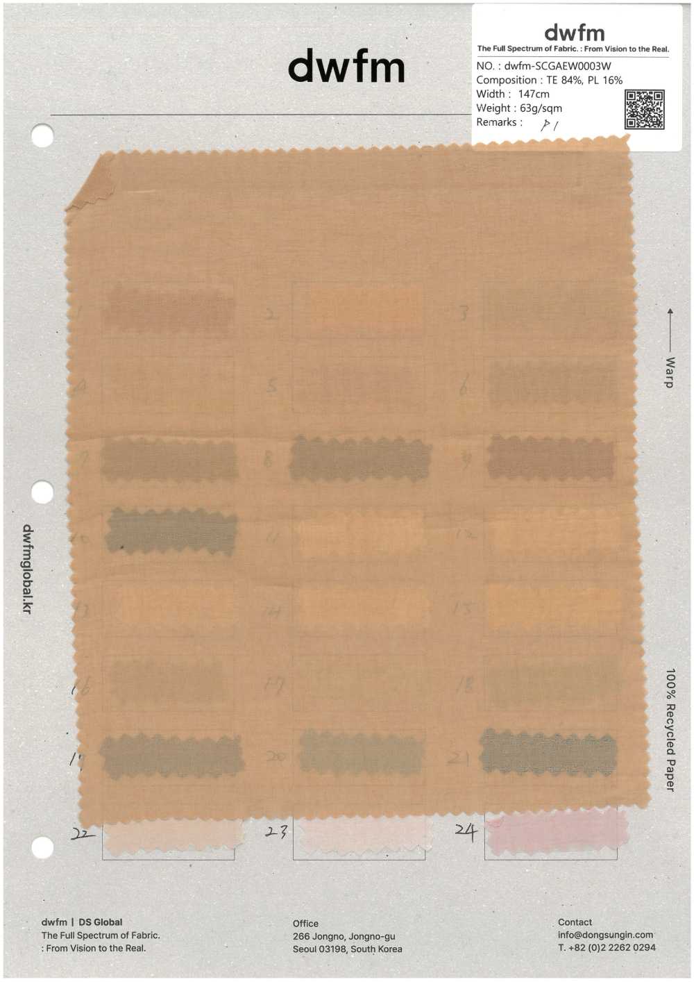 DWFM-SCGAEW0003W TENCEL™ Light Voile[Textilgewebe]