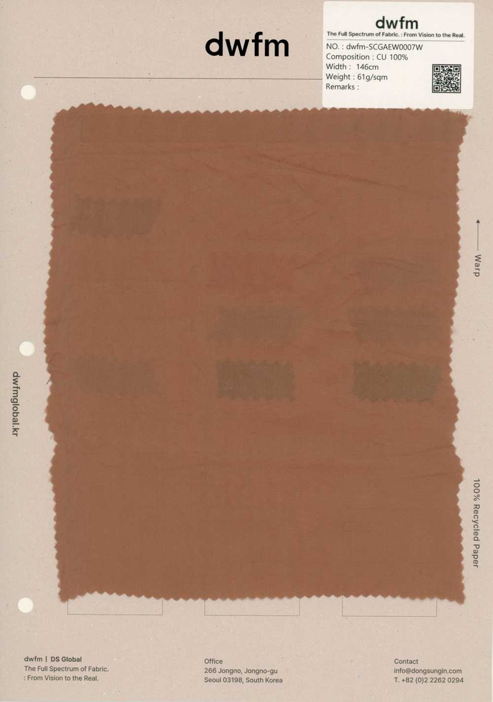 DWFM-SCGAEW0007W Cupro Wash Finish Voile[Textilgewebe]