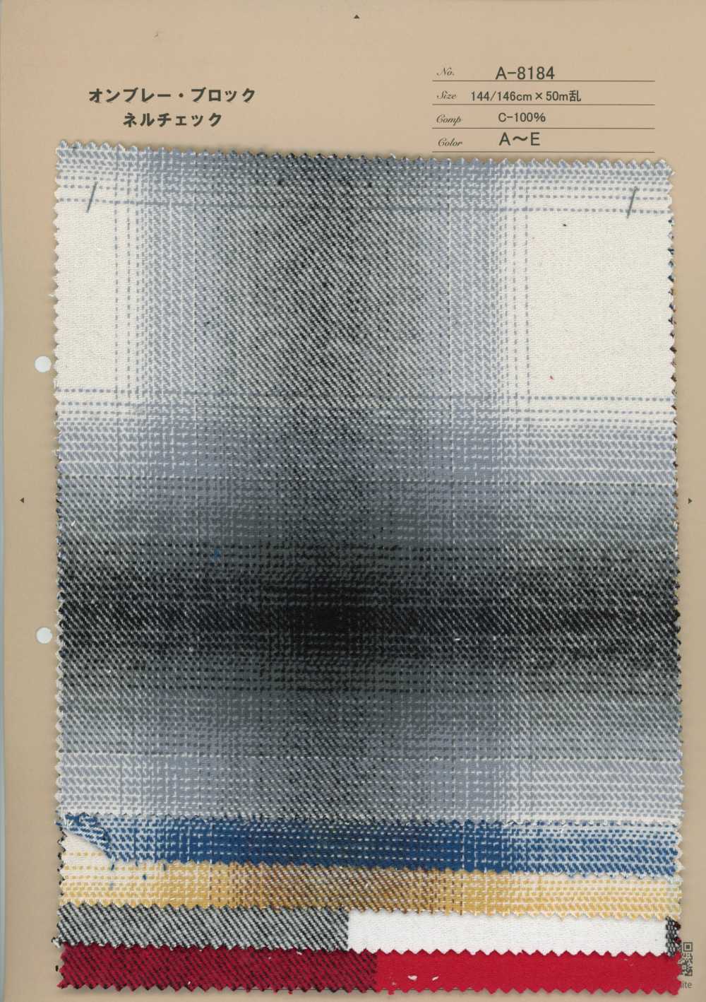 A-8184 Ombré-Blockflanellkaro[Textilien / Stoffe] Arinobe Shoten