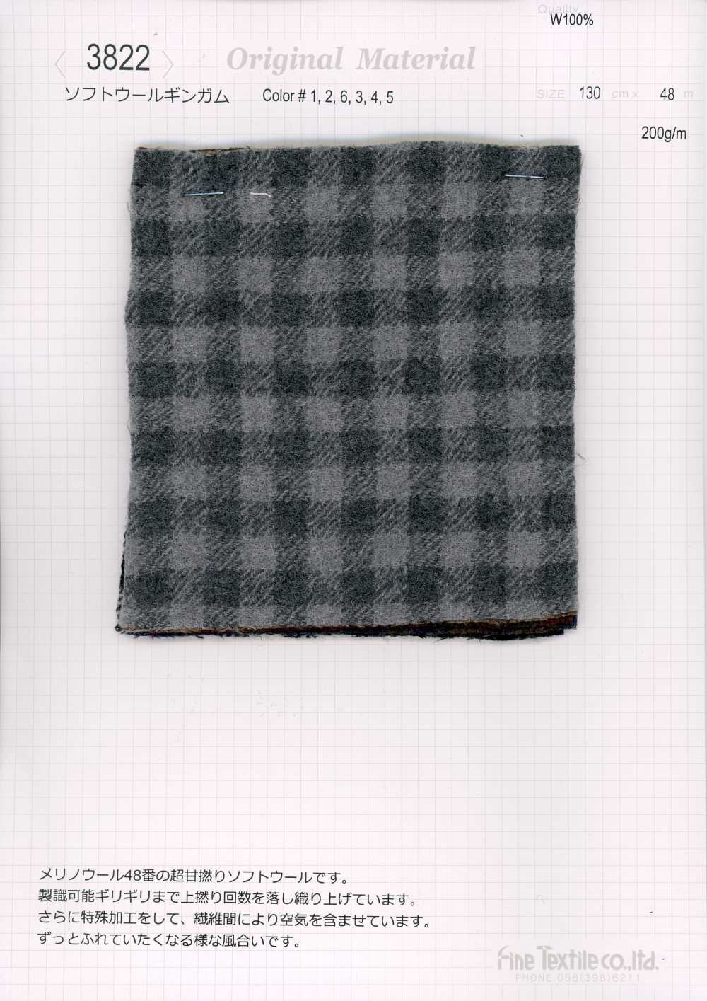 3822 Weiches Woll-Gingham[Textil / Stoff] Fine Textile