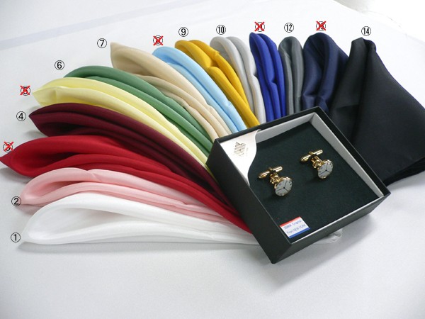 CF-205 In Japan Hergestelltes Einstecktuch, Seiden-Habutai, Anthrazit-Himmelgrau[Formelle Accessoires] Yamamoto(EXCY)