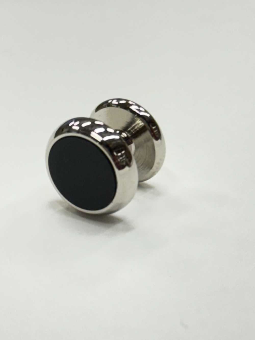 E-1 Ohrstecker, Onyx, Silber, Rund (1 Stück)[Formelle Accessoires]
