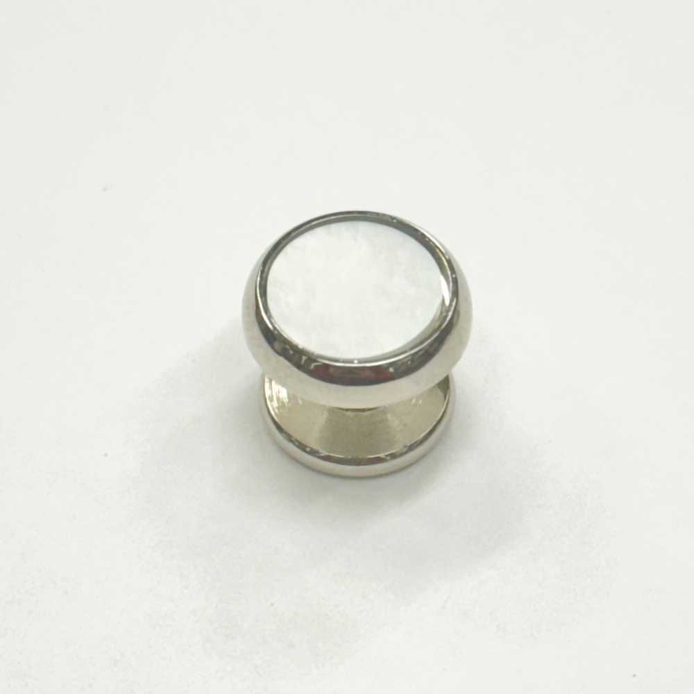 E-3 Ohrstecker, Weiße Perlmuttmuschel, Silber, Rund (1 Stück)[Formelle Accessoires]