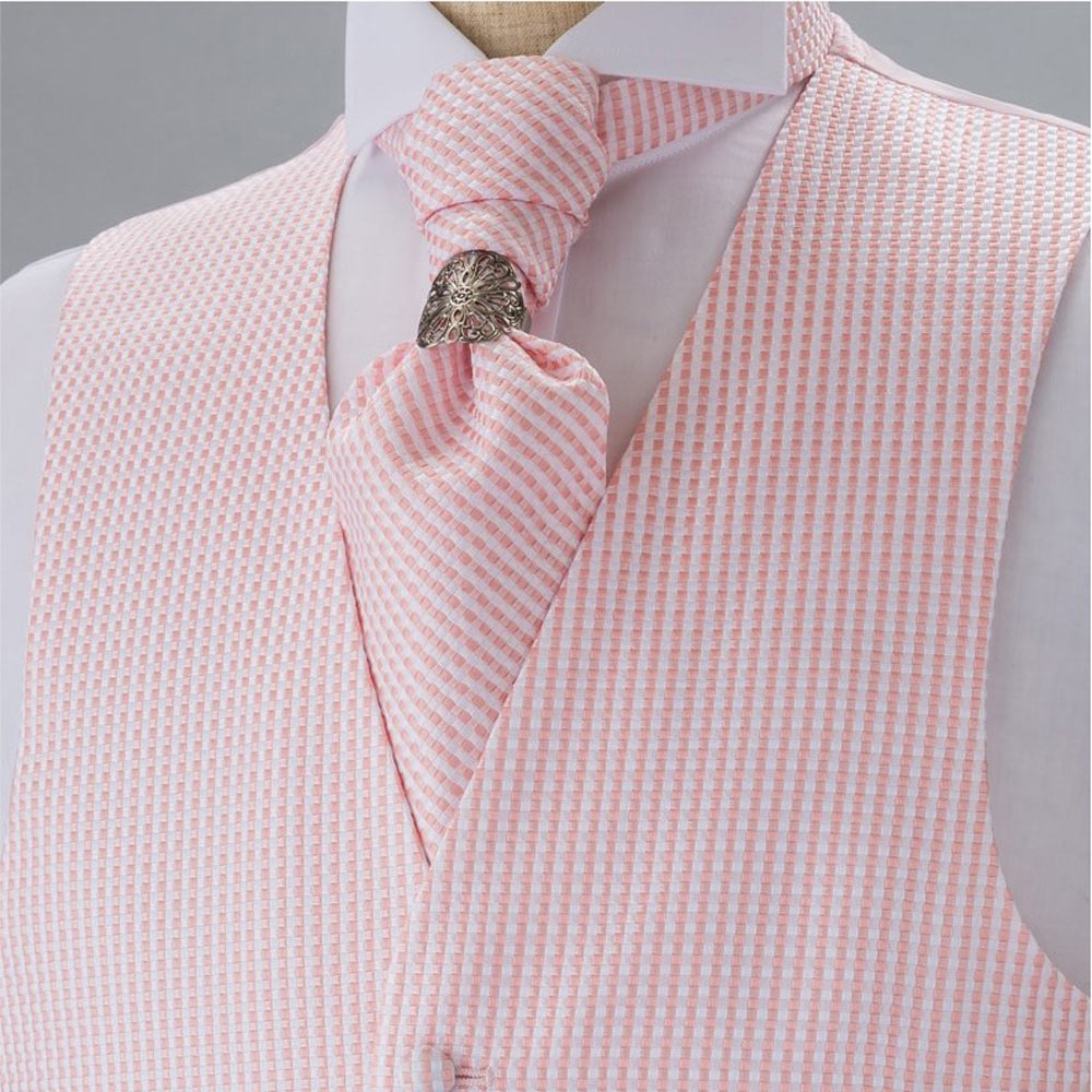YT-20 Made In Japan Jacquard Ascot Tie (Euro Thai) Plaid Pink[Formelle Accessoires] Yamamoto(EXCY)
