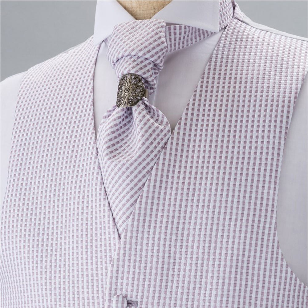 YT-21 Made In Japan Jacquard Ascot Tie (Euro Thai) Plaid Purple[Formelle Accessoires] Yamamoto(EXCY)