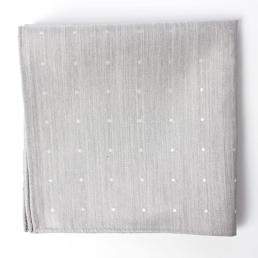 VCF-29 VANNERS Textil Verwendetes Einstecktuch Dot Pattern Denim-ähnlicher Jacquard Ice Grey[Formelle Accessoires] Yamamoto(EXCY)