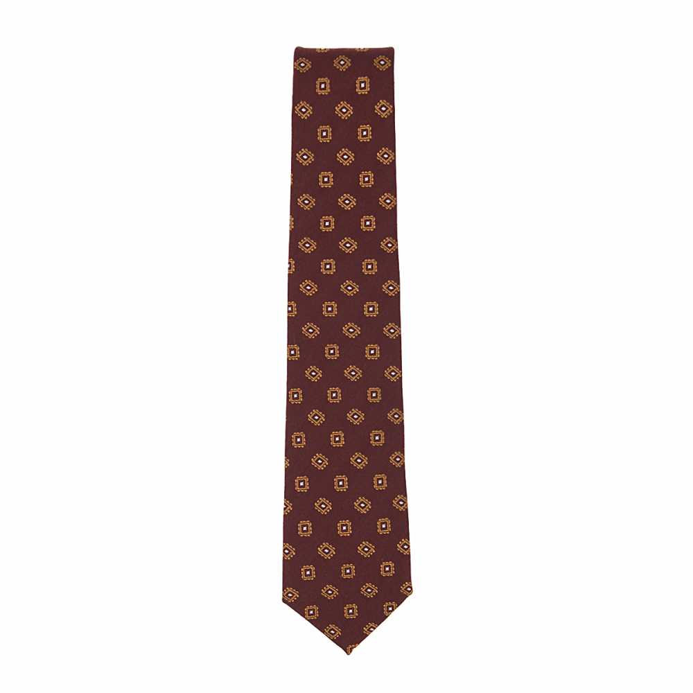 HVN-60 VANNERS Handgefertigte Krawatte Aus Seide Und Wolle Komon Weinrot[Formelle Accessoires] Yamamoto(EXCY)