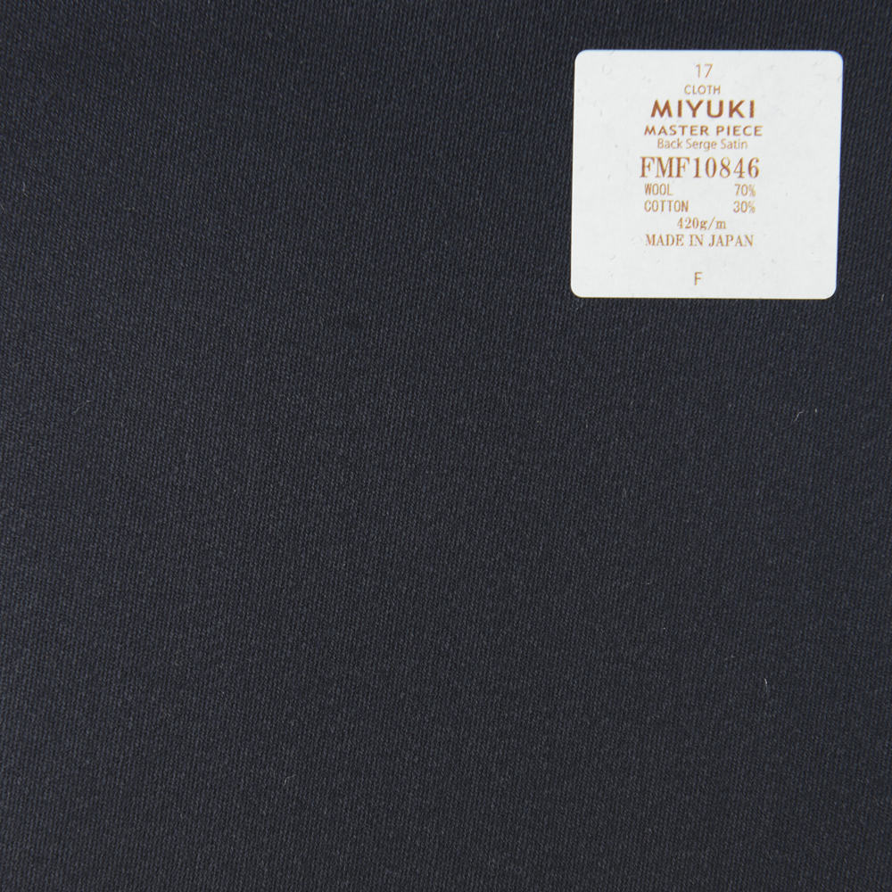 FMF10846 Masterpiece Back Serge Satin Uni Wolle Baumwolle Marineblau[Textil] Miyuki-Keori (Miyuki)