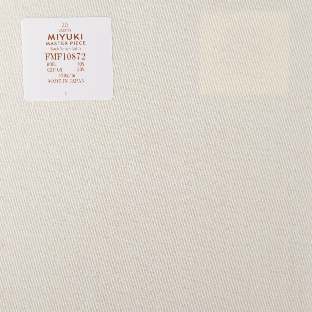 FMF10872 Masterpiece Back Serge Satin Uni Wolle Baumwolle Weiß[Textil] Miyuki-Keori (Miyuki)