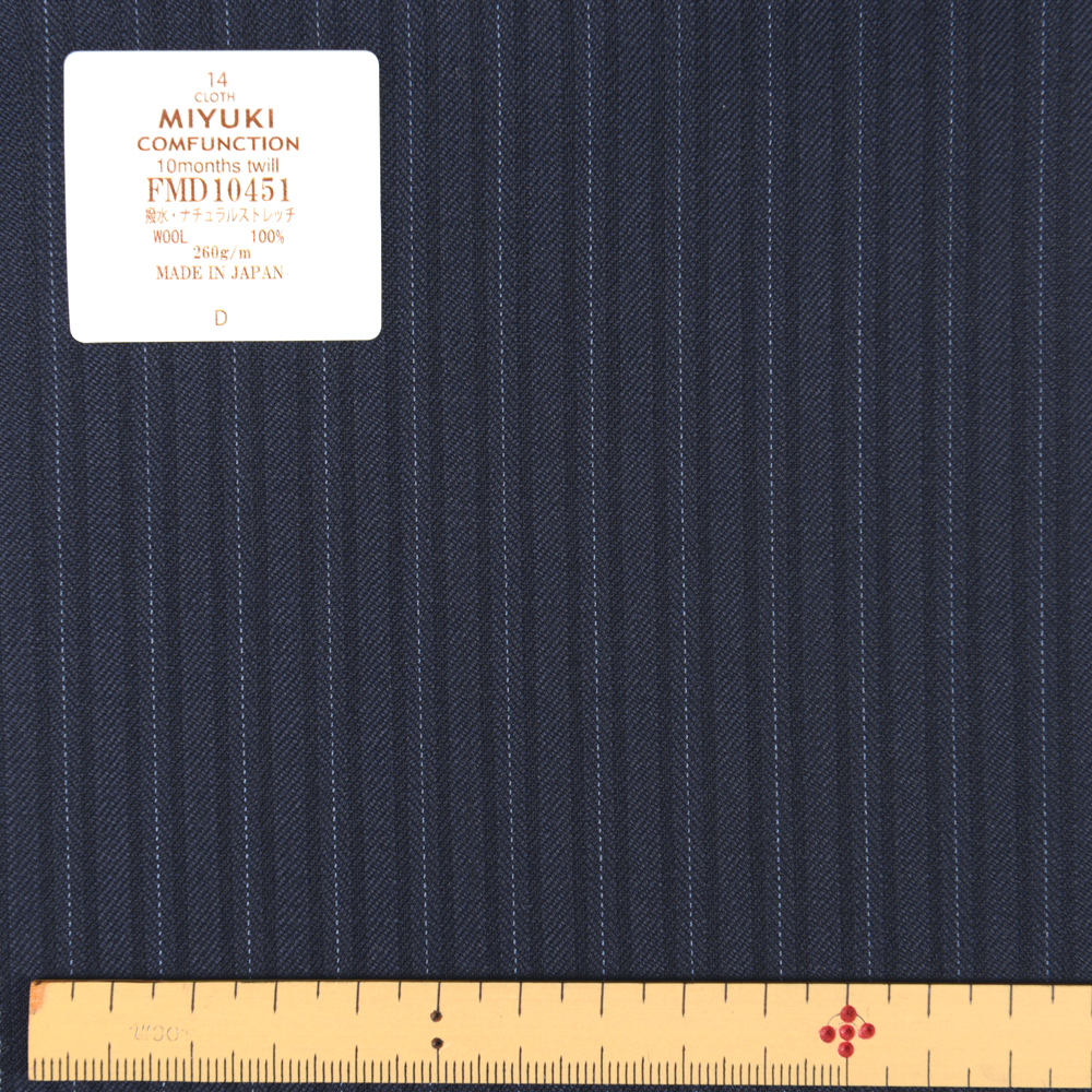 FMD10451 Complex 10 Monate Twill Water Repellent Natural Stretch Alternate Stripe Navy[Textil] Miyuki-Keori (Miyuki)