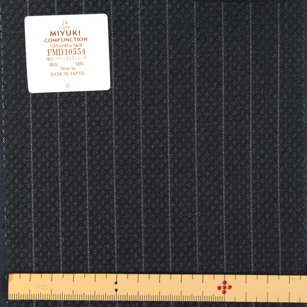 FMD10554 Complex 10 Monate Twill Water Repellent Natural Stretch Stripe &amp; Woven Check Grey[Textil] Miyuki-Keori (Miyuki)