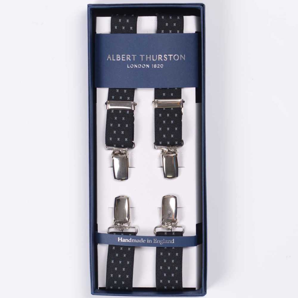 ATX-2447 Hosenträger Von Albert Thurston, 4-Punkt-X-Brace-Clip-Verschluss, 25 mm Elastisch (Gummiband)[Formelle Accessoires] ALBERT THURSTON