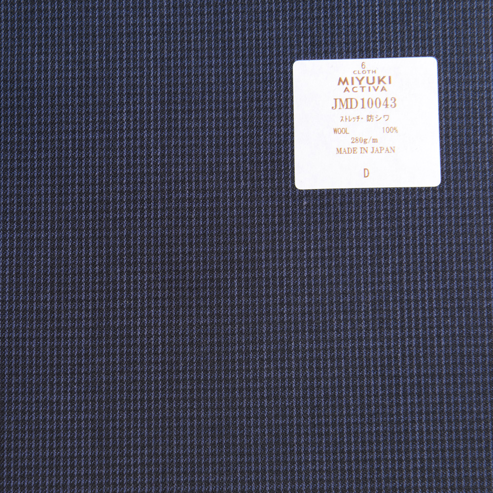 JMD10043 Activa-Kollektion, Natürliches, Dehnbares, Knitterfreies Textil, Gewebtes Muster, Marineblau Miyuki-Keori (Miyuki)