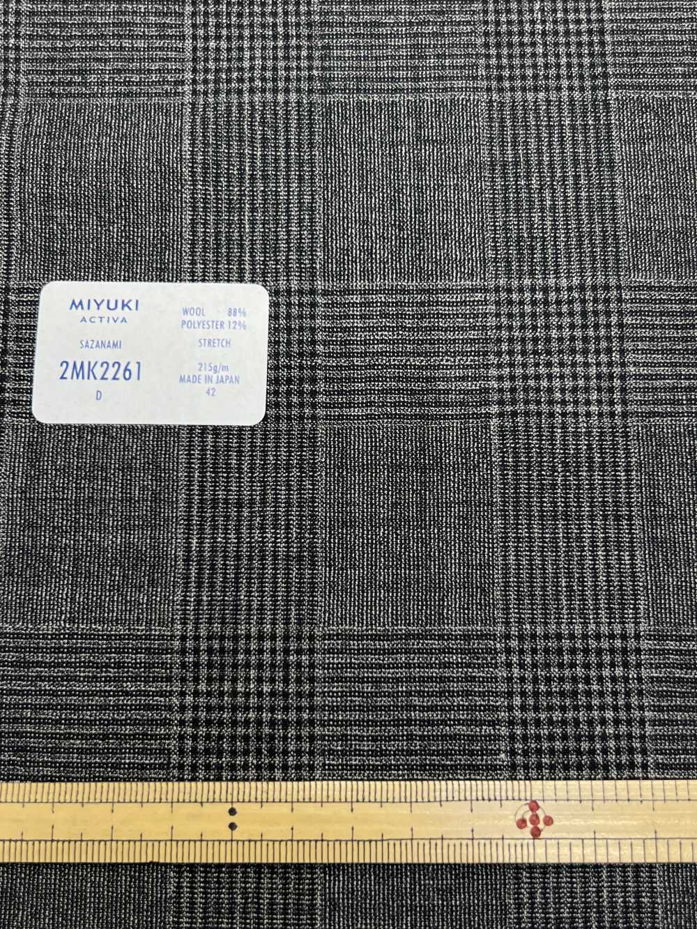 2MK2261 STRETCH Mittelgrau Kariert[Textil] Miyuki-Keori (Miyuki)