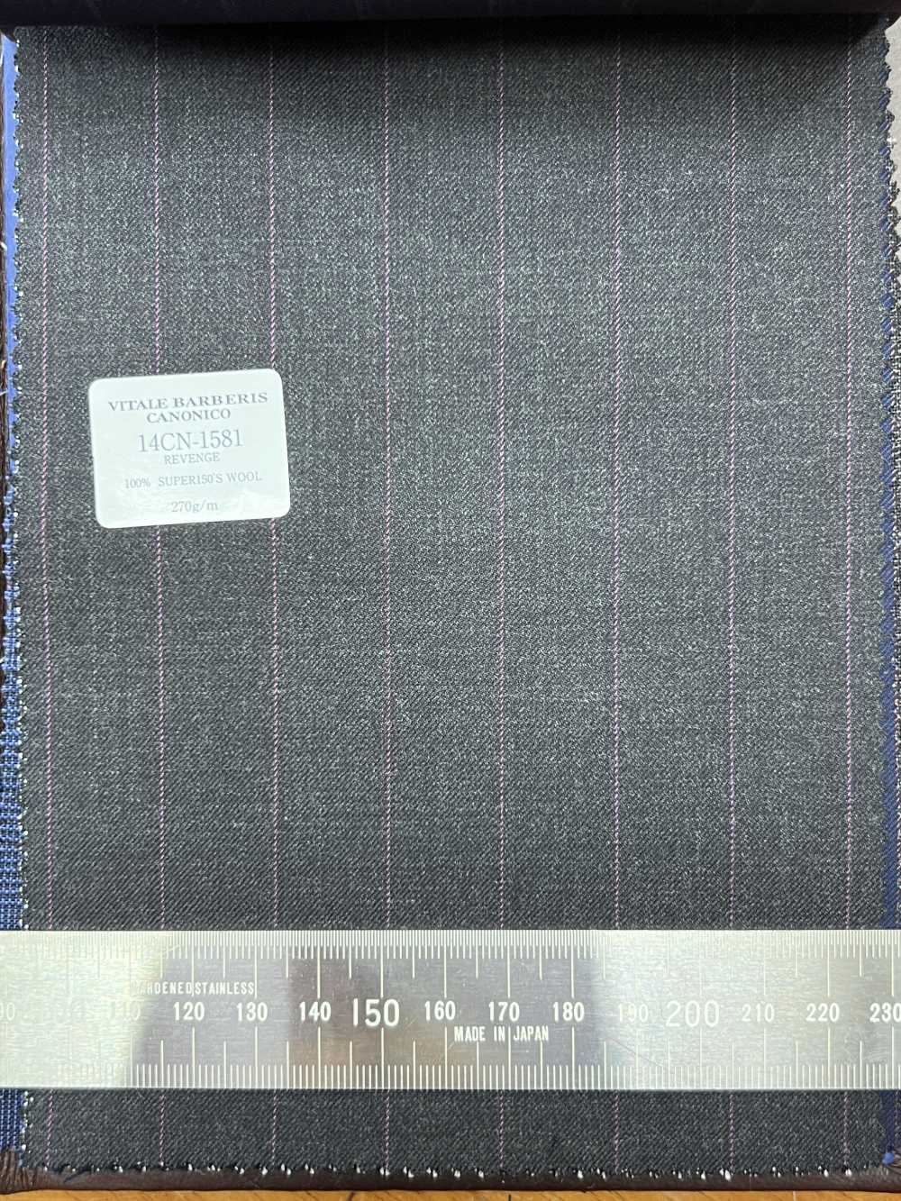 14CN1581 CANONICO Super150‘Single Thread REVENGE"" Dunkelgrau Gestreift""[Textil] CANONICO