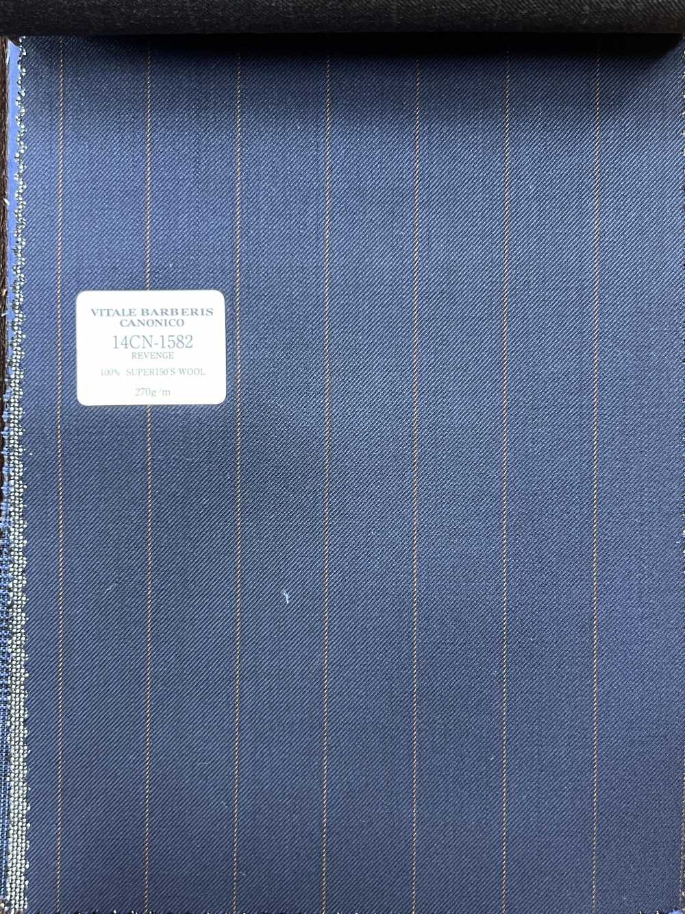 14CN1582 CANONICO Super150‘ Single Thread REVENGE „Dark Navy Stripe“[Textil] CANONICO