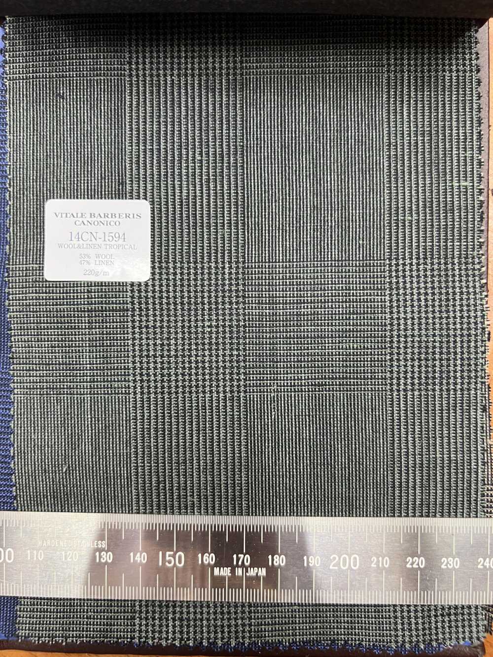 14CN1594 CANONICO 21 Mikron Wolle & Leinen Dunkelgrün Glencheck[Textil] CANONICO