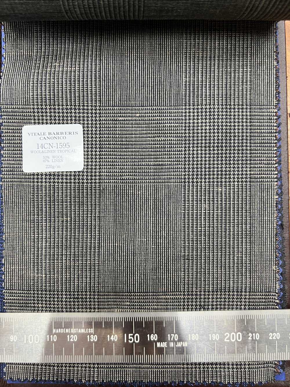 14CN1595 CANONICO 21 Mikron Wolle & Leinen Glencheck Braun[Textil] CANONICO