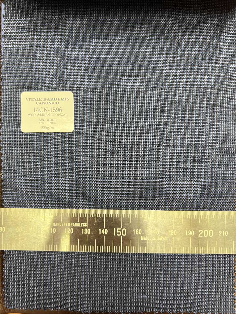 14CN1596 CANONICO 21 Mikron Wolle & Leinen Glencheck Blau[Textil] CANONICO