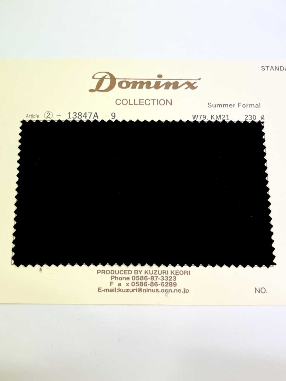 13847A Sommeranzug DOMINX Standard Collection Kid Mohair Deep Black[Textil] Katsuragi-Wolle (DOMINX)