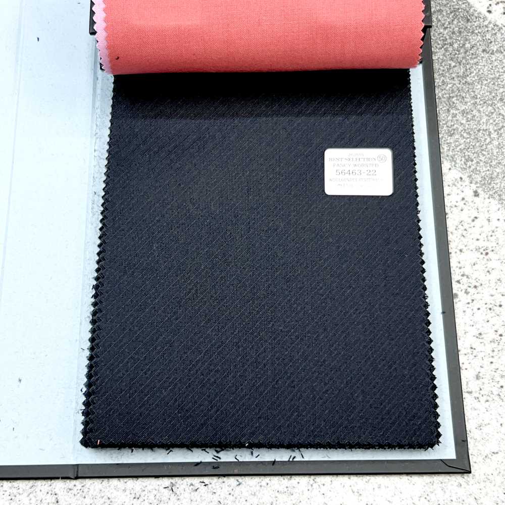 56463-22 25SS BESTE AUSWAHL [FANCY WORSTED] Fancy Worsted Schwarz Schatten Bias Streifen[Textil] Kunishima Co., Ltd.