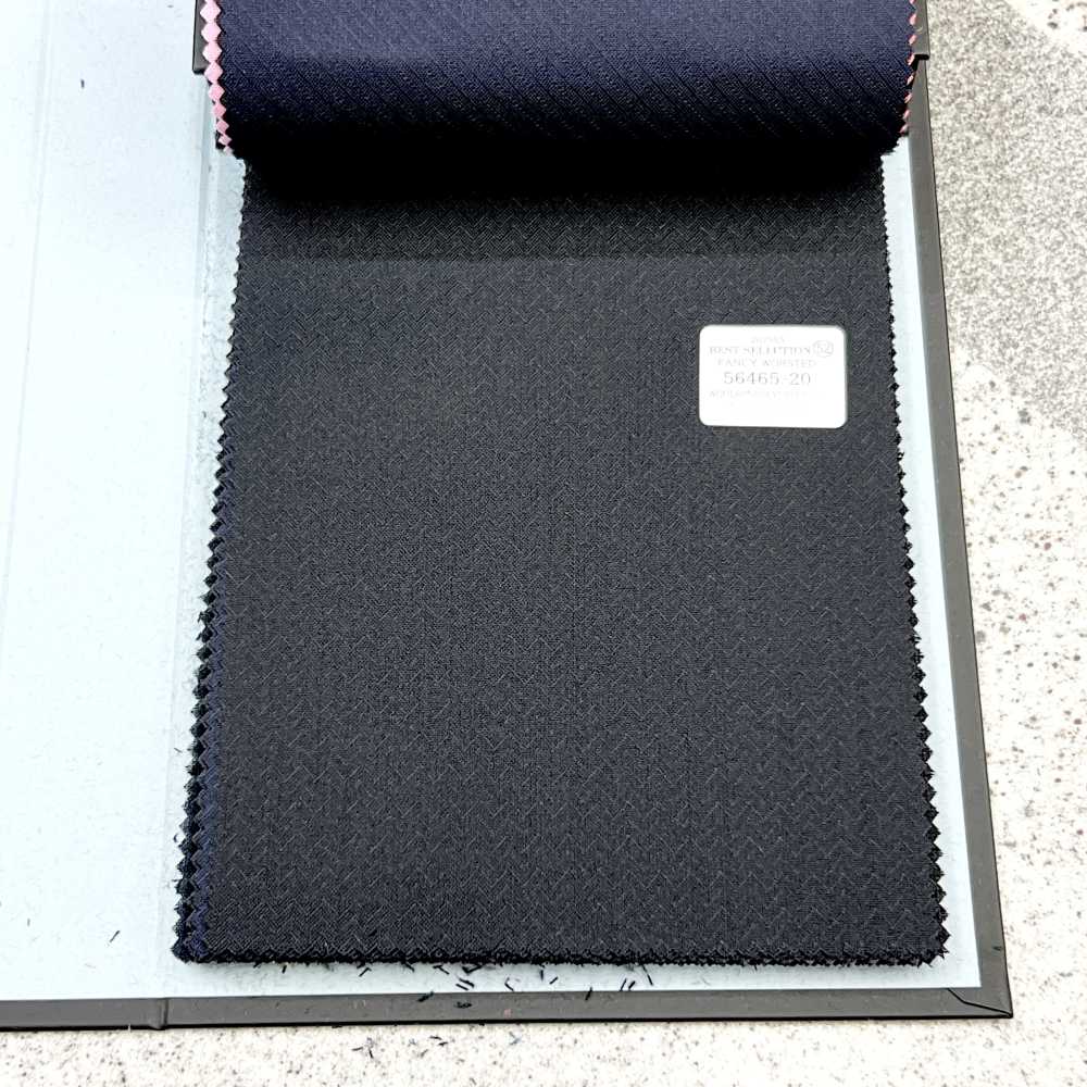 56465-20 25SS BESTE AUSWAHL [FANCY WORSTED] Fancy Worsted Chevron Schwarz[Textil] Kunishima Co., Ltd.