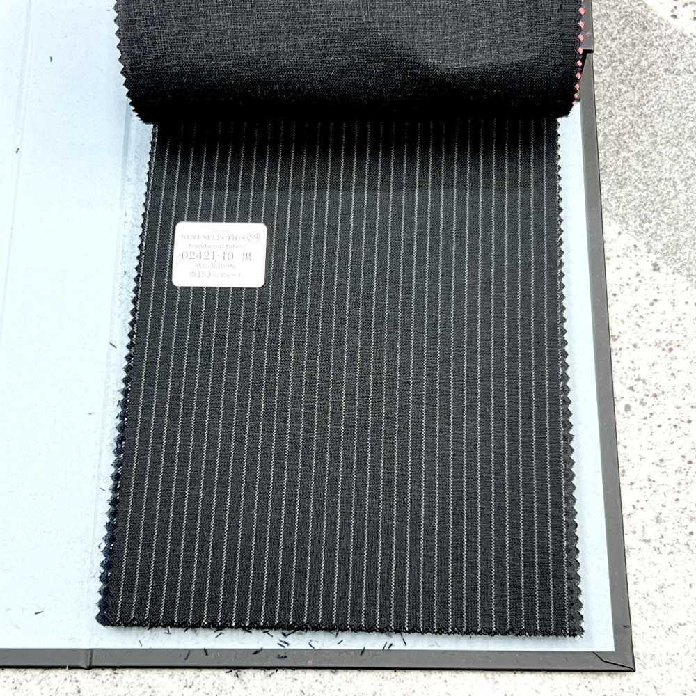 02421-10 25SS BEST SELECTION [traditioneller Stoff] Kreidestreifen Schwarz[Textil] Kunishima Co., Ltd.