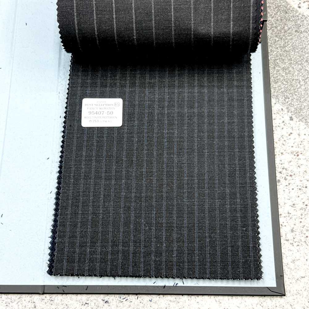 95407-50 25SS BEST SELECTION [FANCY WORSTED] Fancy Worsted Doppelstreifen Dunkelgrau[Textil] Kunishima Co., Ltd.