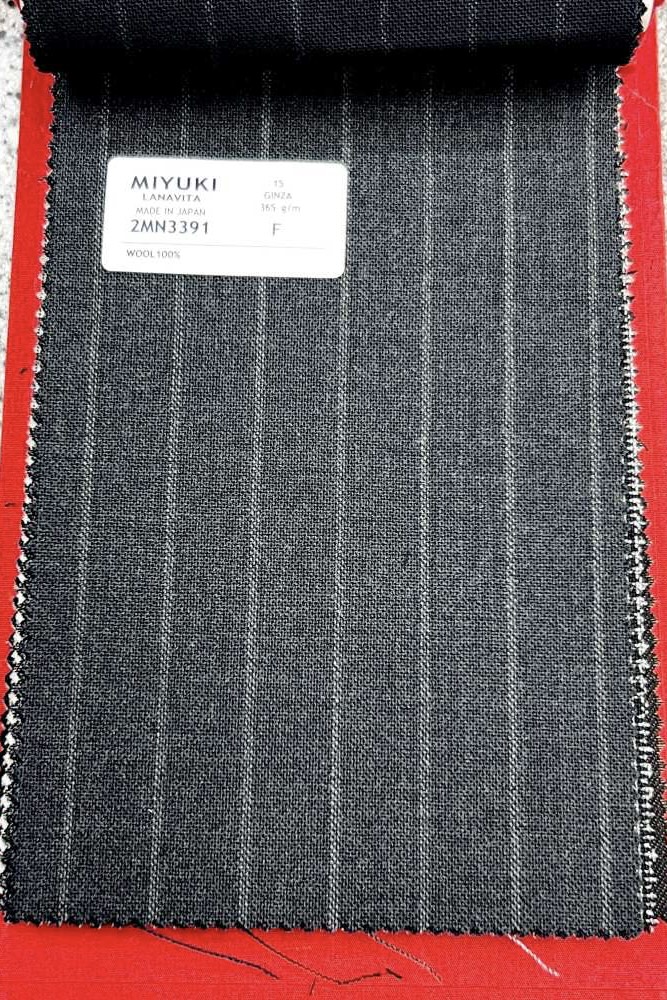 2MN3391 25SS MIYUKI Textile GINZA Anthrazit Himmelgrau Streifen Miyuki-Keori (Miyuki)