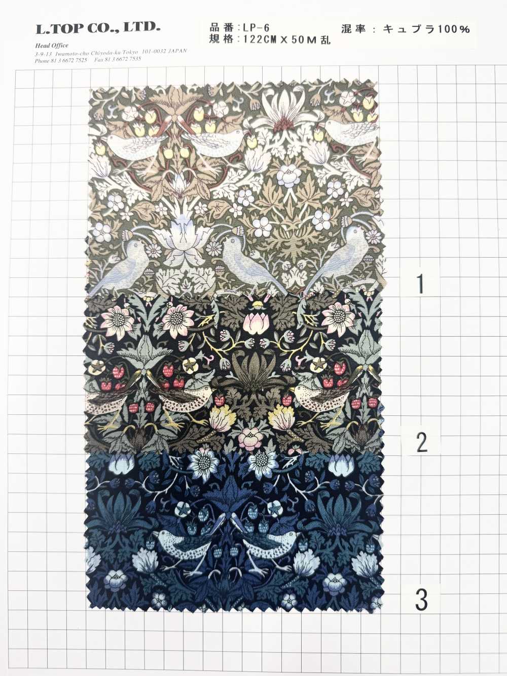 LP-6 Strawberry Thief Cupra Liberty Print Futter[Beschichtung] L-top(LOISIR)