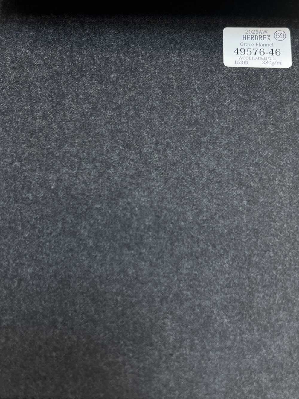 49576-46 25AW HERDREX [Grace Flannel] Grace Flannel Anthrazit Himmelgrau Kein Muster[Textil] Kunishima Co., Ltd.