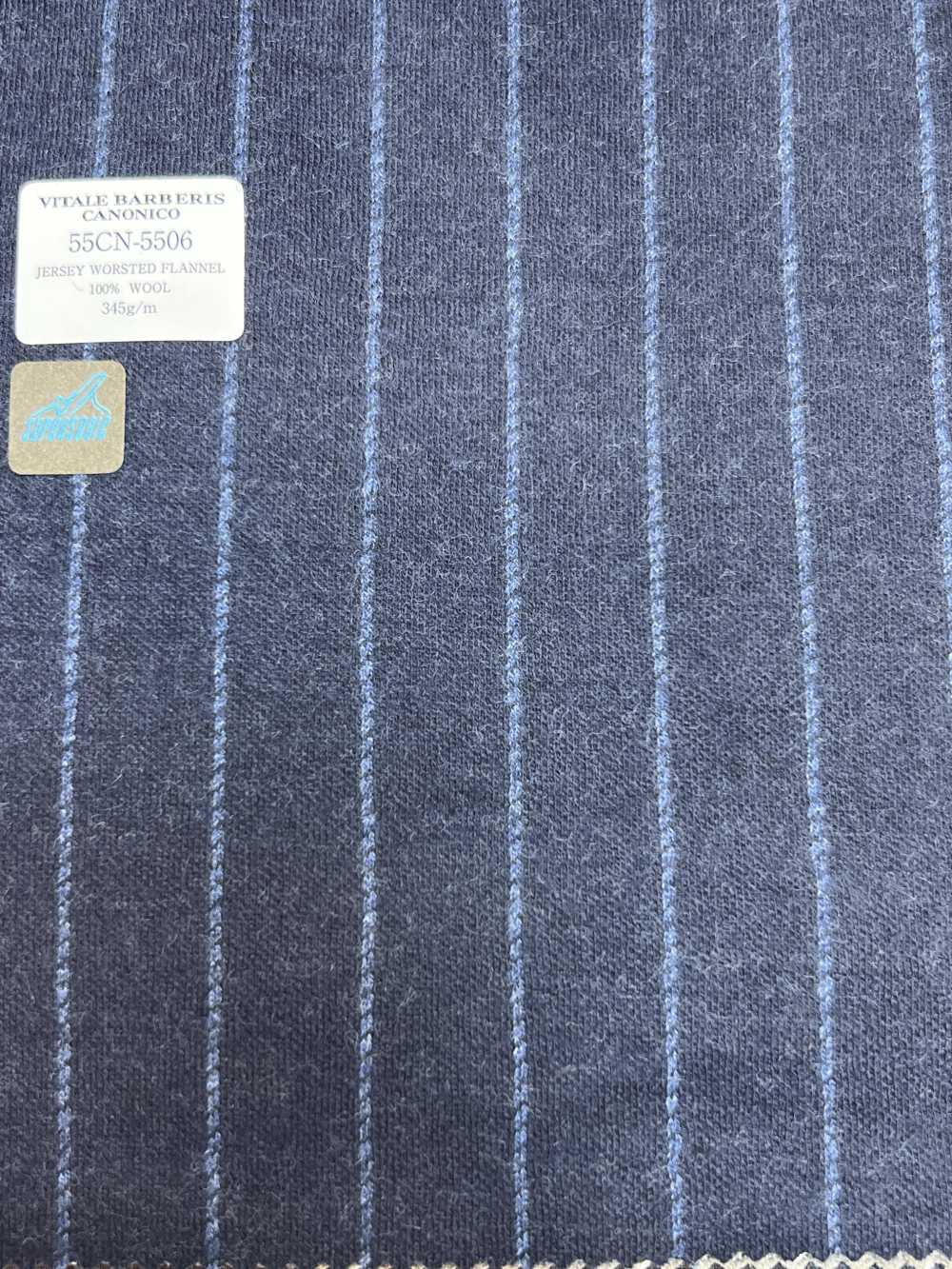 55CN5506 CANONICO JERSEY KAMMGARN FLANELL MARINEBLAU KREIDESTREIFEN[Textil] CANONICO