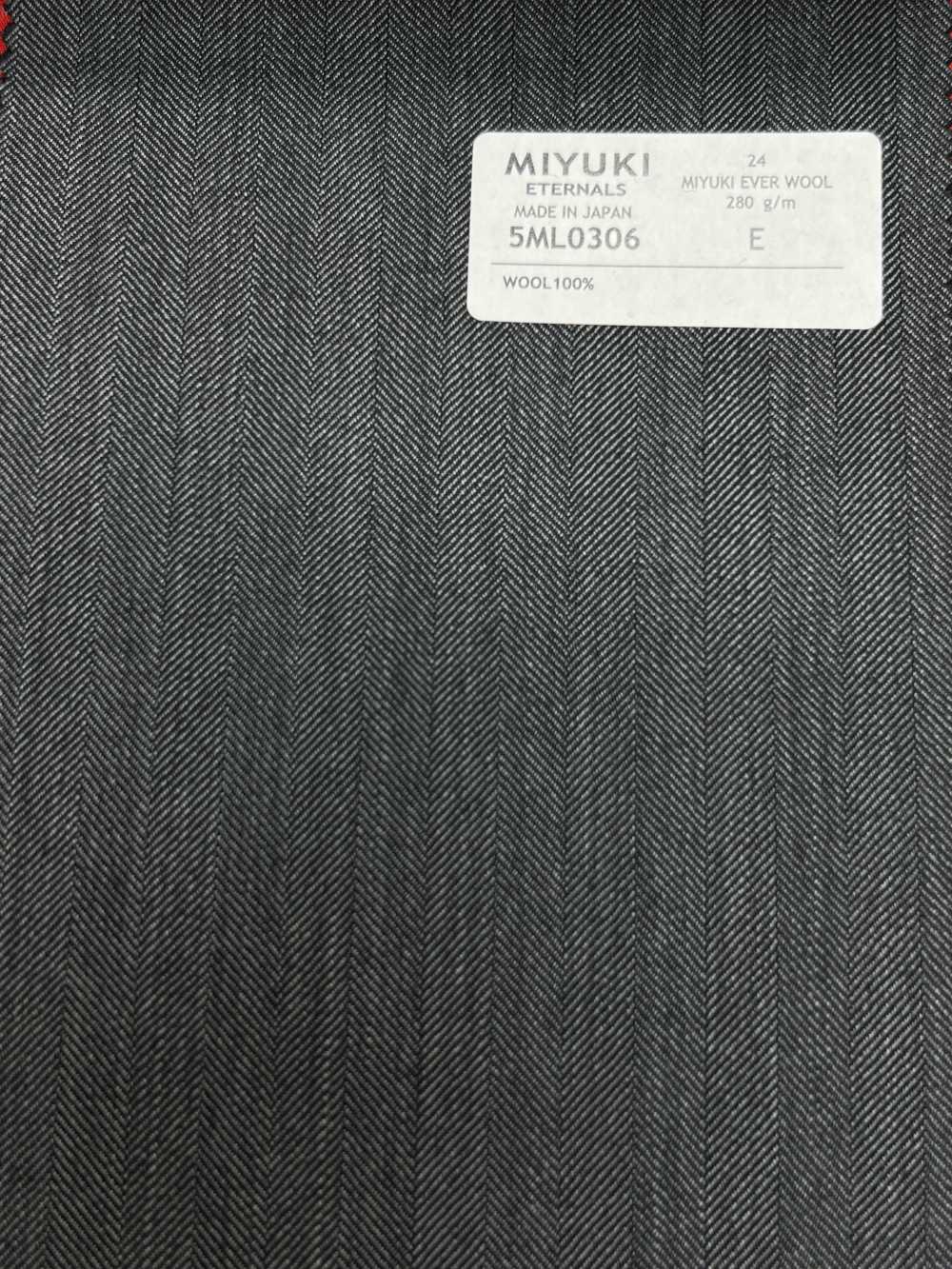5ML0306 MIYUKI EVER WOOL Fischgrätmuster Grau[Textil] Miyuki Wollmühlen
