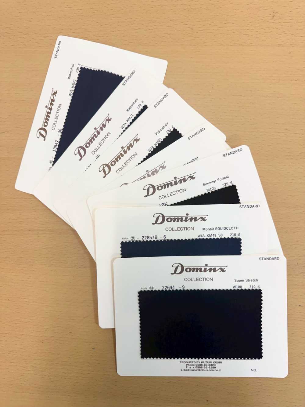 KZR-SAMPLE DOMINX Musterkarte Kartenmuster Kuzuri-Wollstoff (DOMINX)