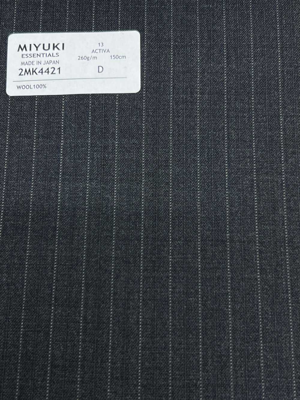 2MK4421 26SS Miyuki Textile MIYUKI ESSENTIALS ACTIVA Charcoal Heaven Gray Stripe Miyuki Wollmühlen