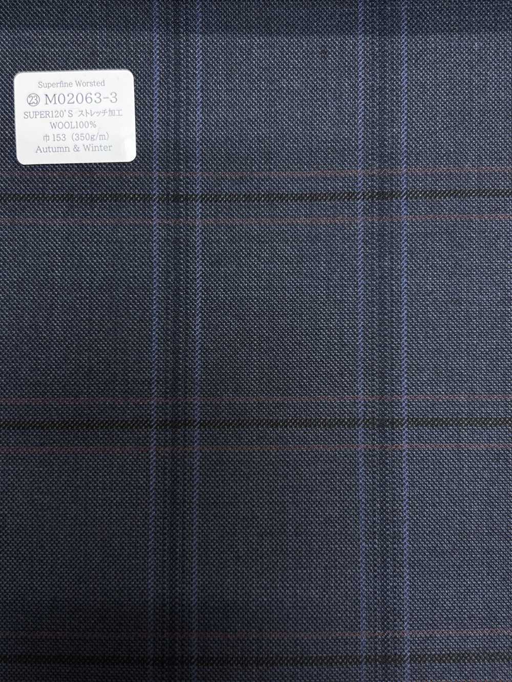 M02063-3 KUNISHIMA1850 Exklusivlinie 【Superfeines Kammgarn】Blaues Karomuster[Textil] Kunishima Co., Ltd.