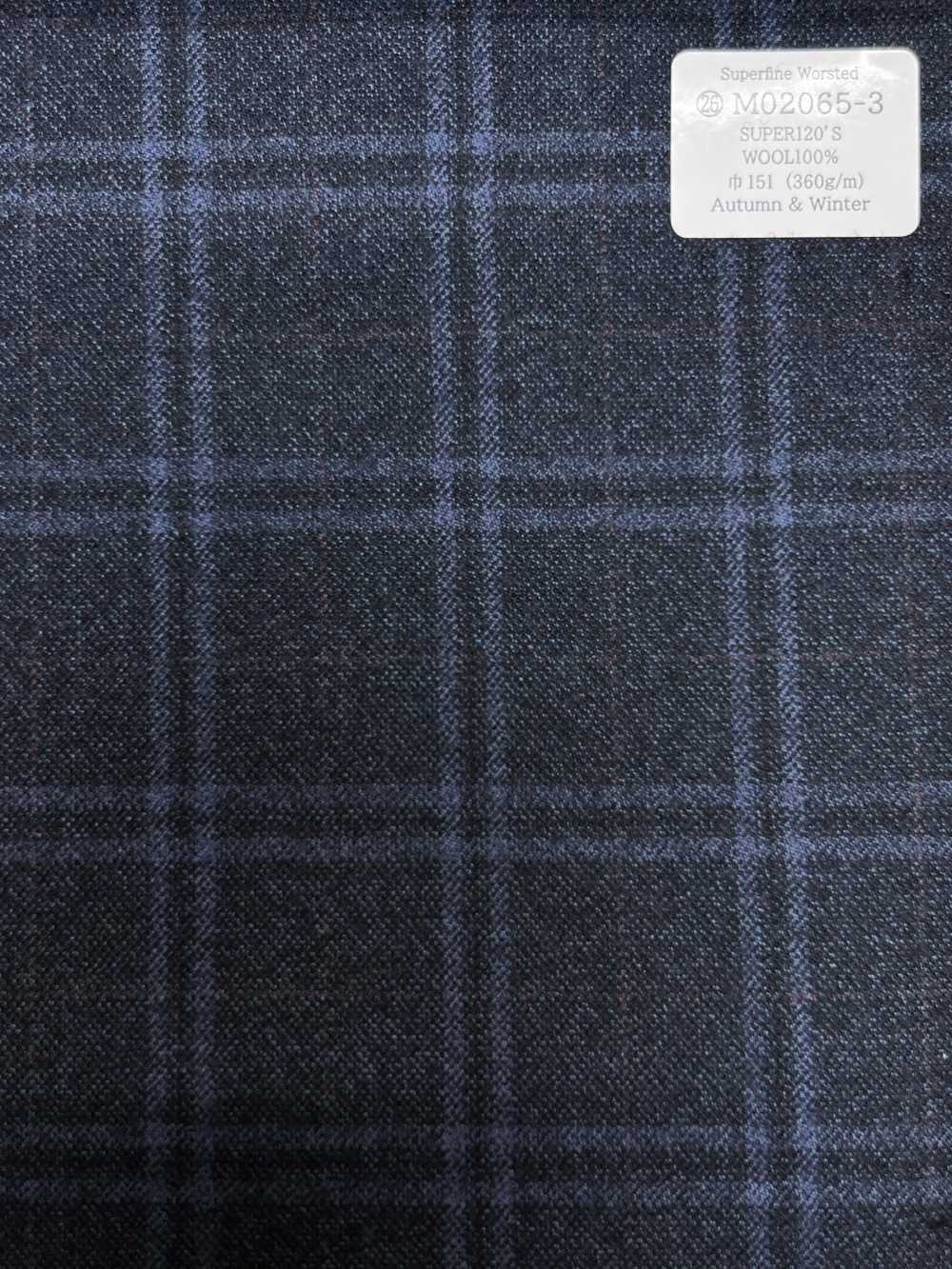M02065-3 KUNISHIMA1850 Exklusivlinie 【Superfeines Kammgarn】Blau Meliertes Karomuster[Textil] Kunishima Co., Ltd.