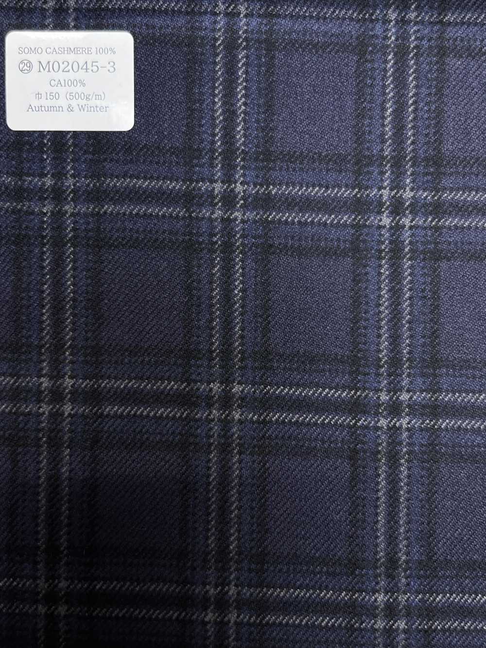 M02045-3 Exklusive Linie KUNISHIMA1850 【SOMO CASHMERE 100%】 Marineblaues 3D-Karomuster[Textil] Kunishima Co., Ltd.