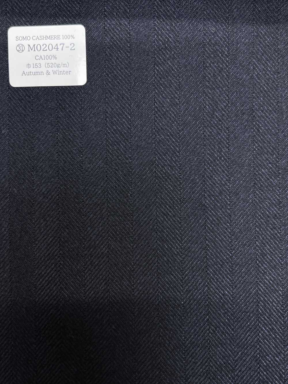 M02047-2 Exklusive Linie KUNISHIMA1850 【SOMO CASHMERE 100%】 Marineblaues Fischgrätenmuster[Textil] Kunishima Co., Ltd.