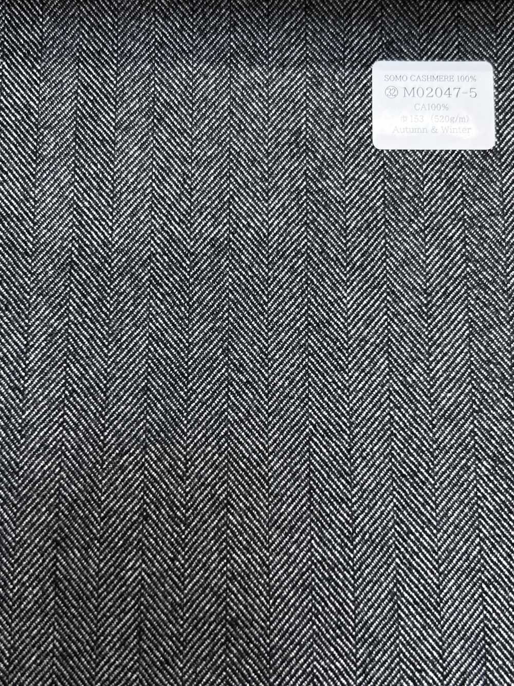 M02047-5 Exklusive Linie KUNISHIMA1850 【SOMO CASHMERE 100%】Graues Fischgrätenmuster[Textil] Kunishima Co., Ltd.
