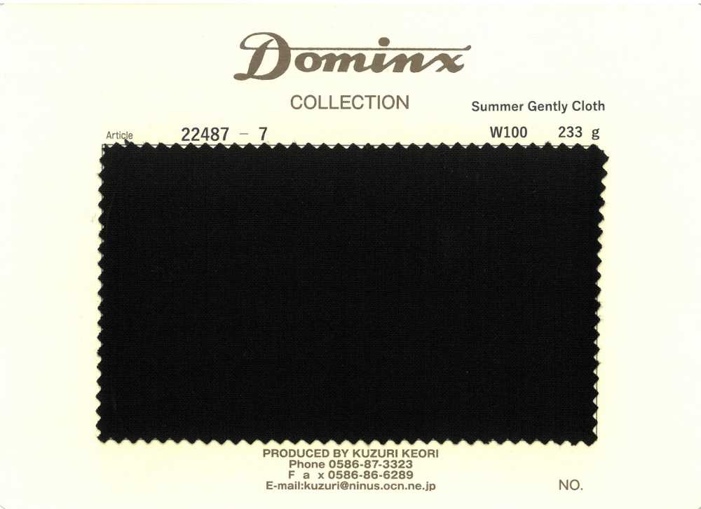 22487-7 Sommer-Gently-Tuch Aus 100 % Wolle Von DOMINX (Dominx), Schwarz[Textil] Kuzuri-Wollstoff (DOMINX)