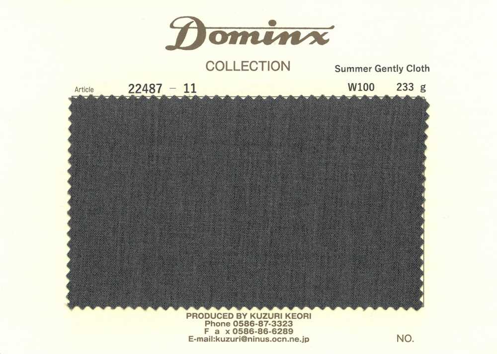 22487-11 Sommer-Gently-Tuch Aus 100 % Wolle Von DOMINX (Dominx), Dunkelgrau[Textil] Kuzuri-Wollstoff (DOMINX)
