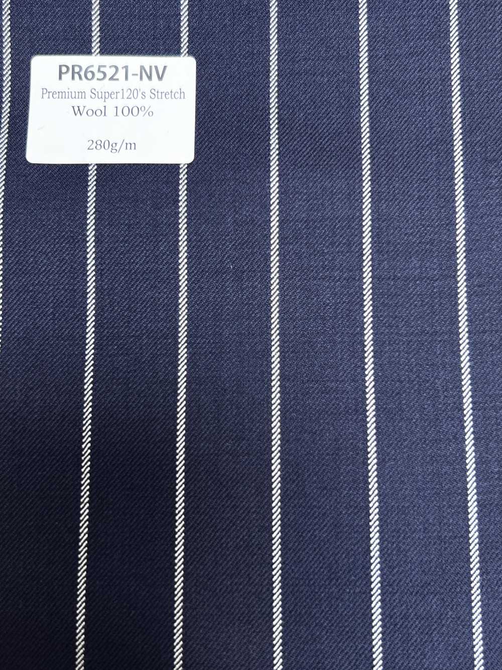 PR6521-NV Hochwertiger Japanischer Standard-Stretchstreifenstoff Aus Super120's-Wolle In Marineblau[Textil]