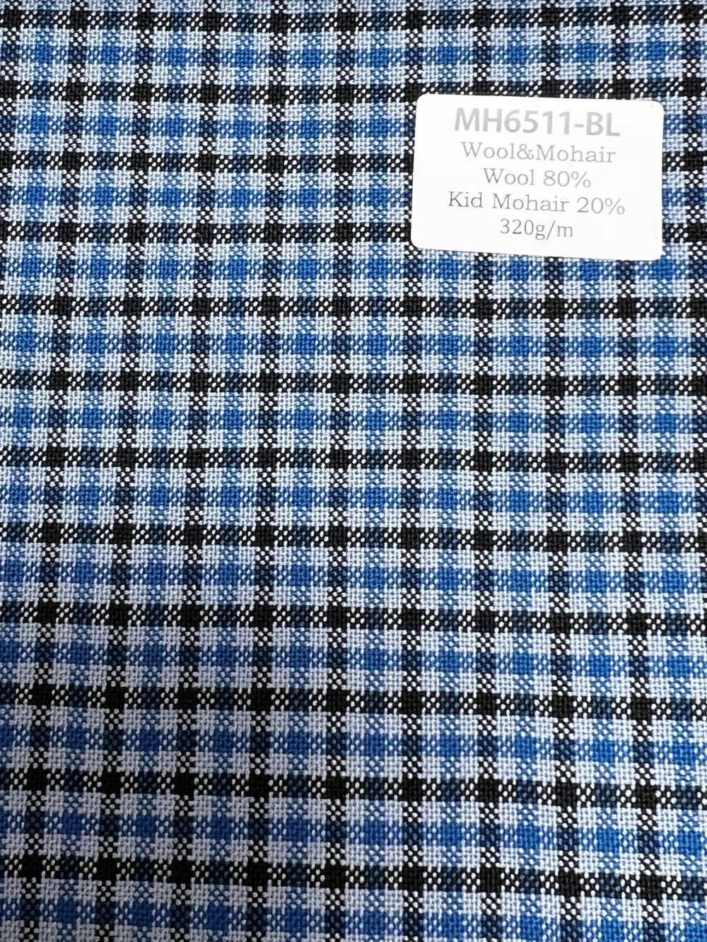 MH6511-BL Standard-Japanischer Woll-Mohair-Kammgarn (Tonic-Stil), Karomuster, Blau[Textil]