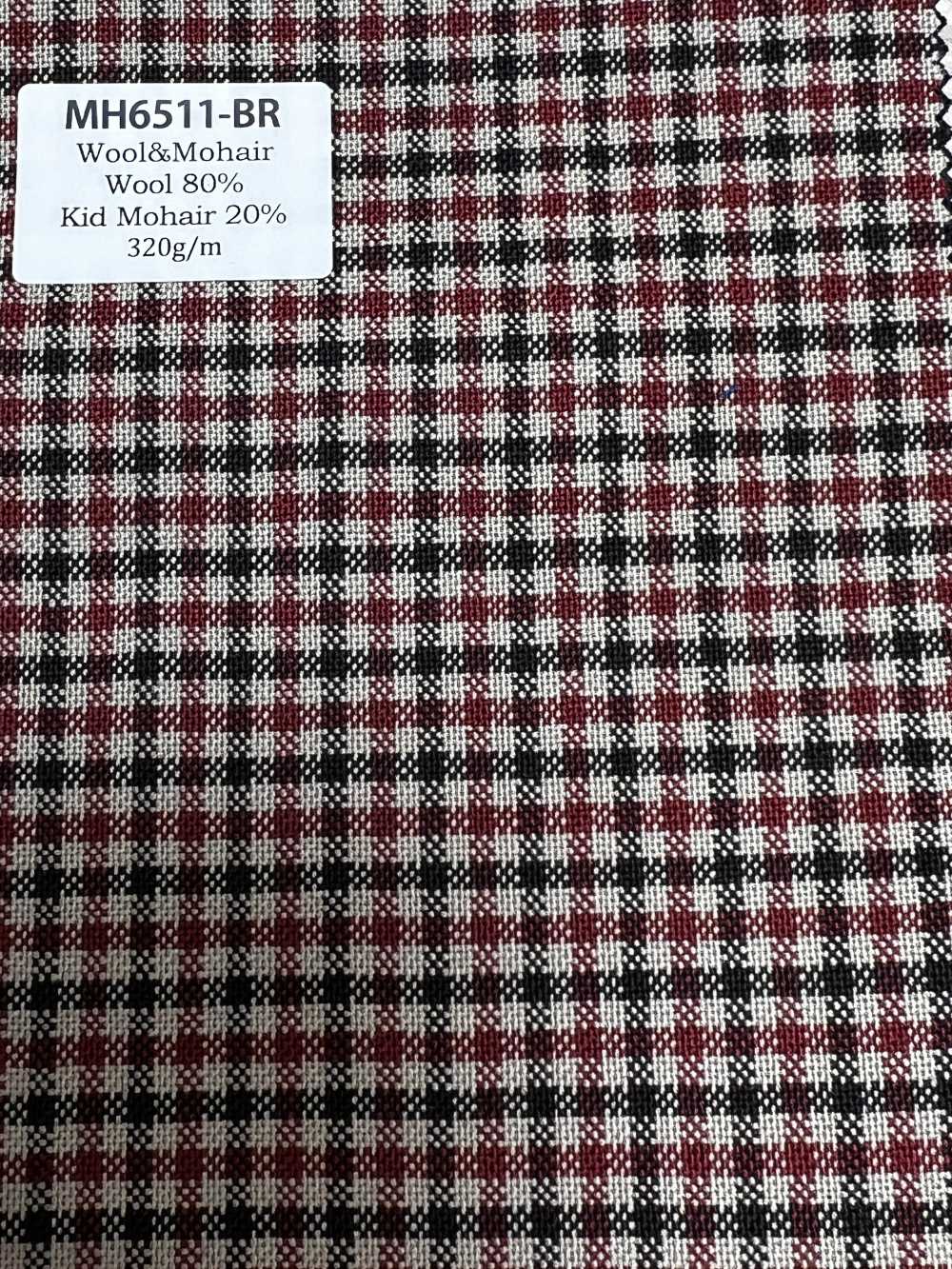 MH6511-BR Standard-japanischer Woll-Mohair-Kammgarnstoff (Tonic-Stil), Karomuster, Braun[Textil]